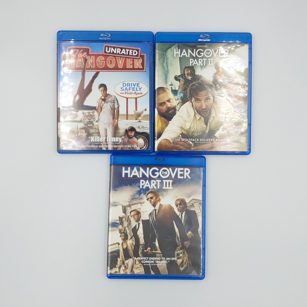 TESTED - The Hangover Trilogy Blu-ray Set - Warner Bros Parts 1 2 3 - Comedy